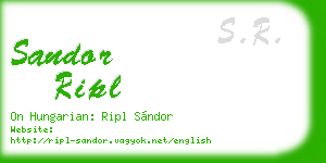 sandor ripl business card